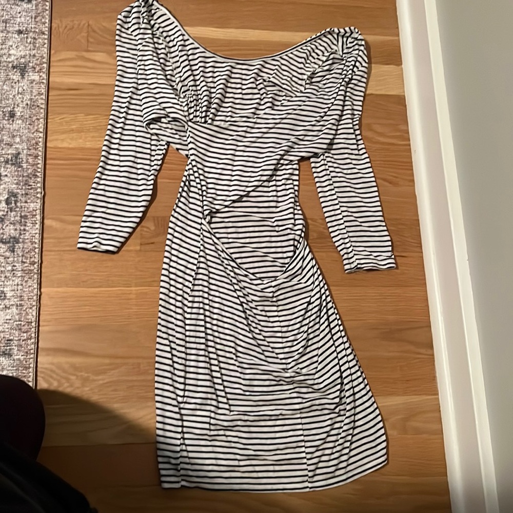 Open back cross body dress